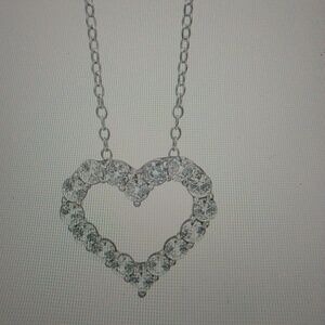Gemstone Brilliance Elegant Silver Heart Necklace with White Sapphire